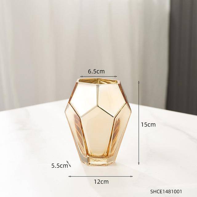 Vase design doré aux formes géométriques Luxury