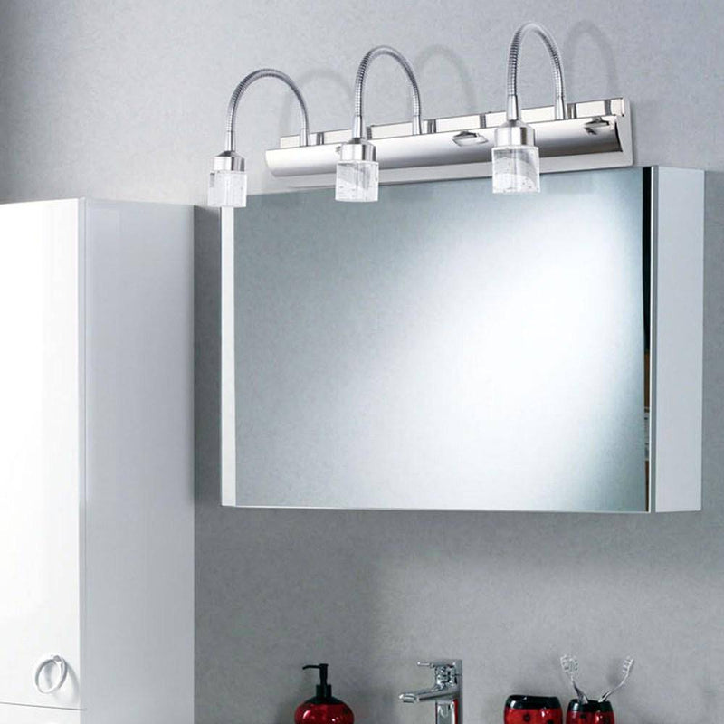 Aplique LED para espejo y baño con luz direccional de cristal