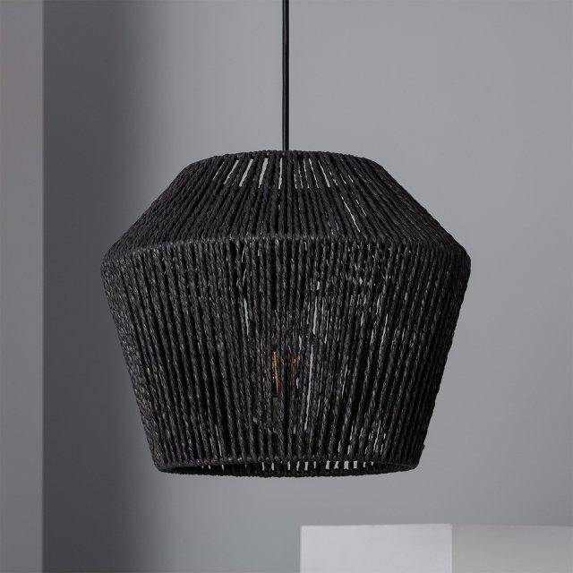 pendant light LED design with lampshade Loft woven paper