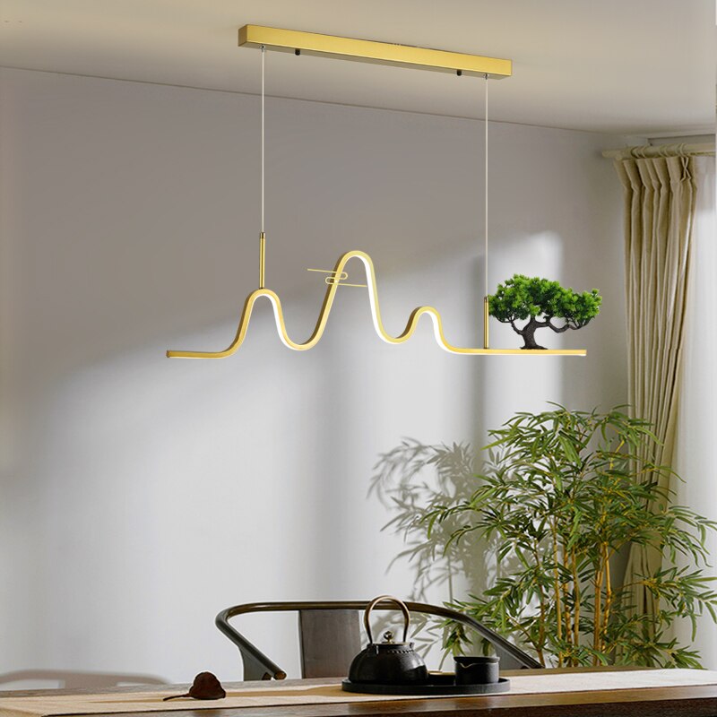 Lusteria wave-shaped LED design chandelier