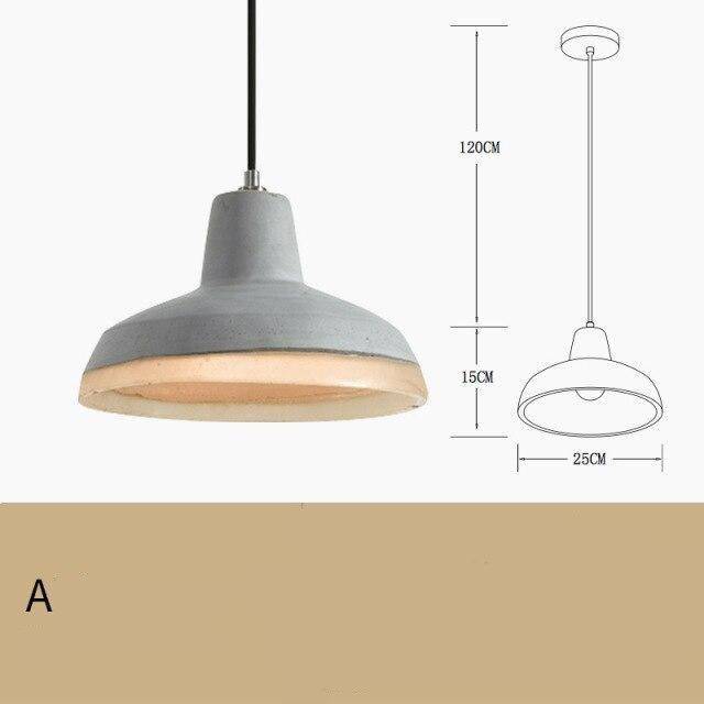 pendant light LED design with lampshade in cement Creative Loft