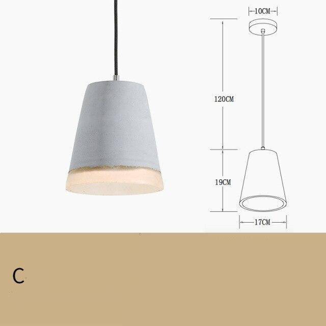 pendant light LED design with lampshade in cement Creative Loft