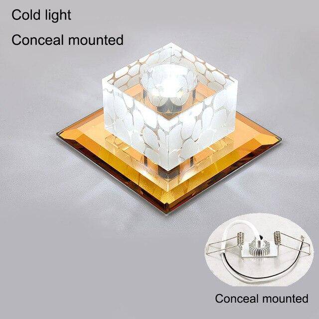 Cubic crystal LED ceiling light with chrome base