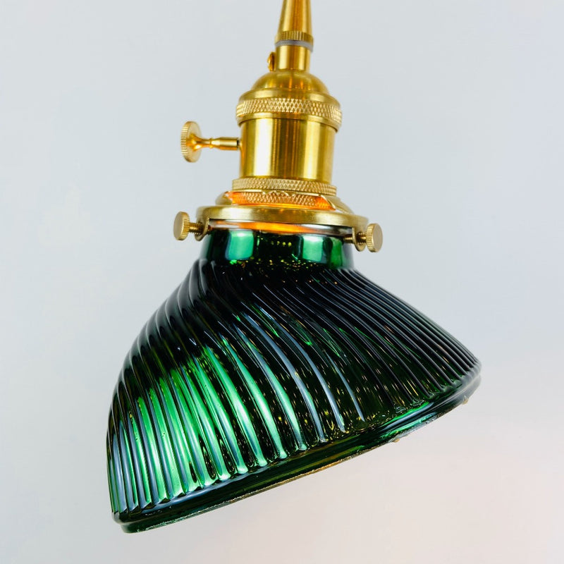 pendant light Dena green and gold bifold LED