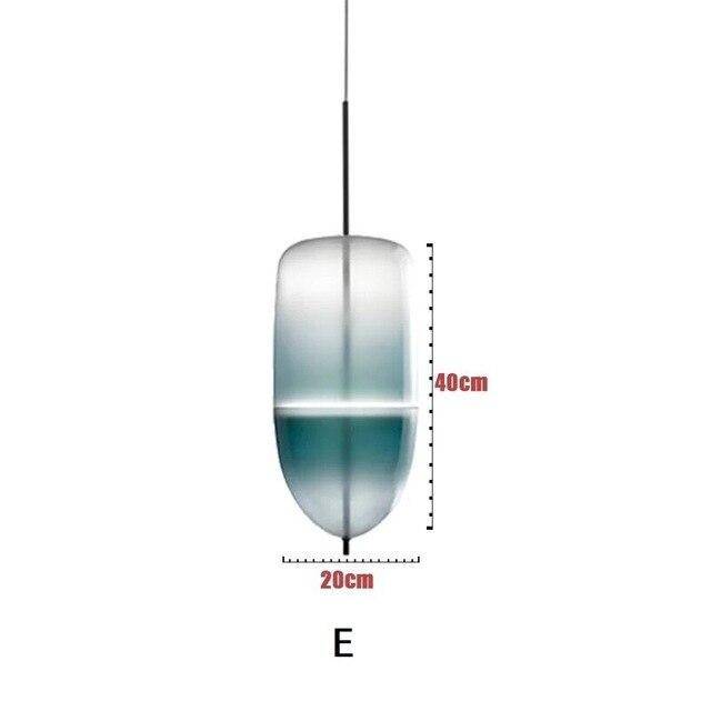 Lámpara de suspensión design LED de cristal azul de diferentes formas