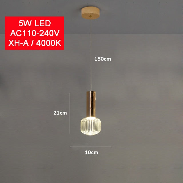 Lámpara de suspensión LED moderno con diferentes formas de vidrio Florina