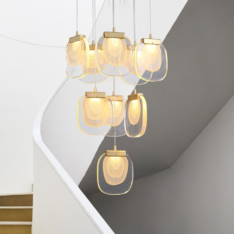Lustre moderne avec ampoules en verre luxury Anamy