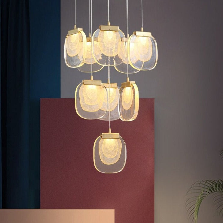 Lustre moderne avec ampoules en verre luxury Anamy