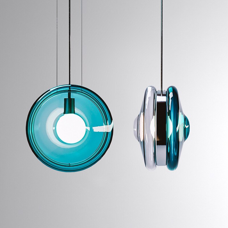 Suspension moderne circulaire en verre coloré luxury Jonah
