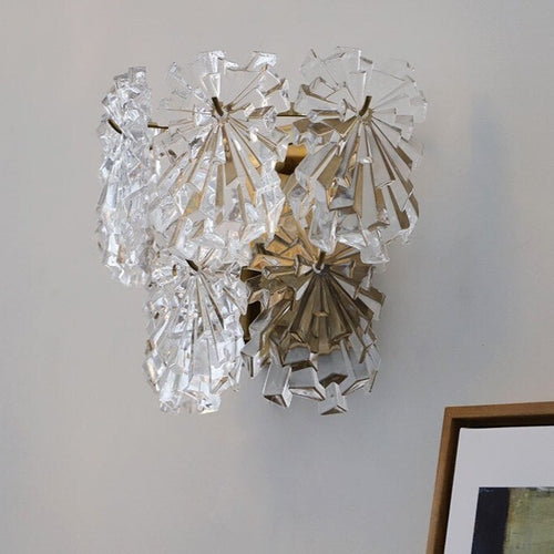 Lámpara de pared moderna con flores de cristal de lujo Dynnah