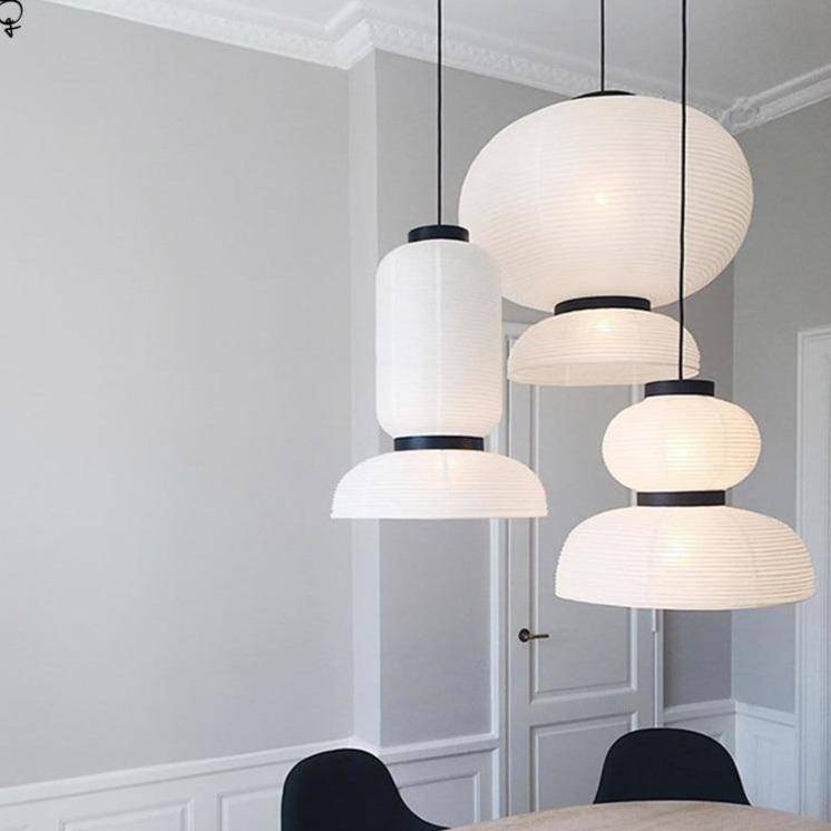 pendant light white rice paper LED backlight Danish style