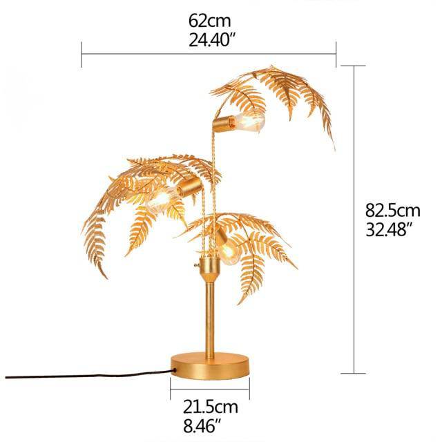Suspension design à LED en métal imitation palmier