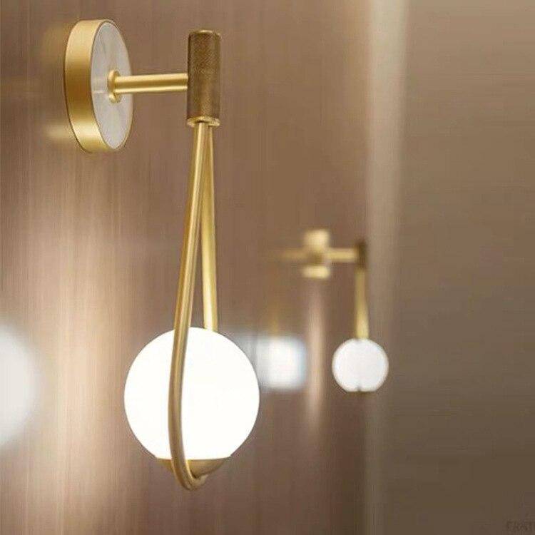 wall lamp gold LED design wall lamp with white glass ball Shadow