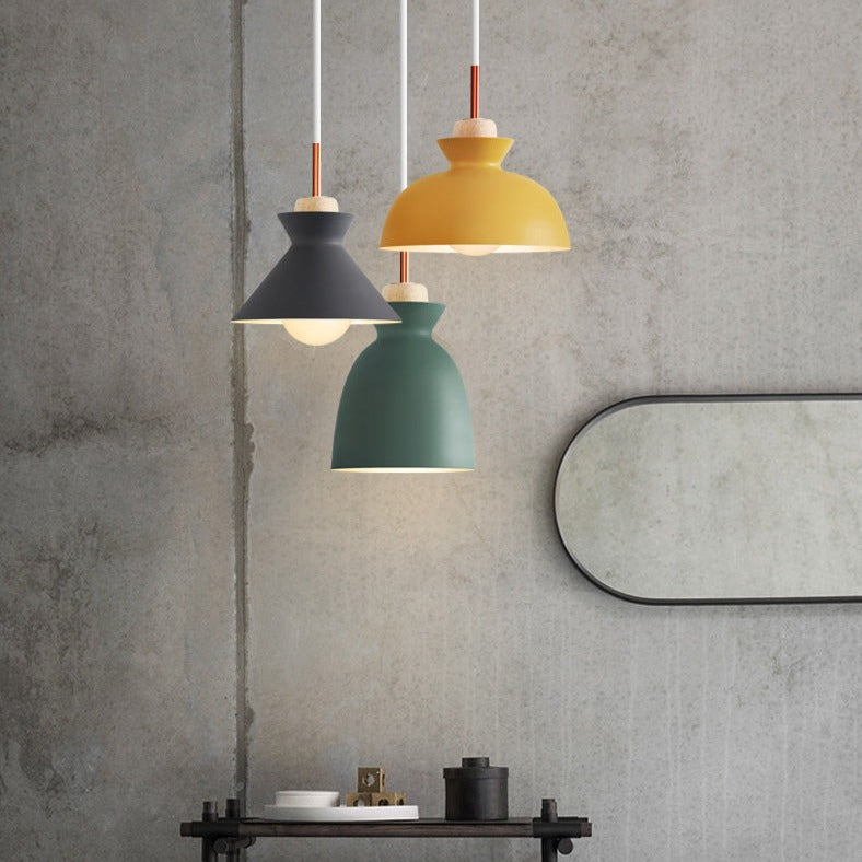 pendant light colored metal of various shapes Nordic