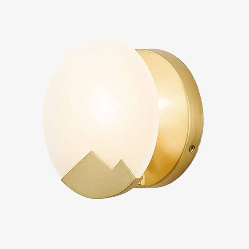 Lámpara de pared design LED con disco de mármol y metal dorado