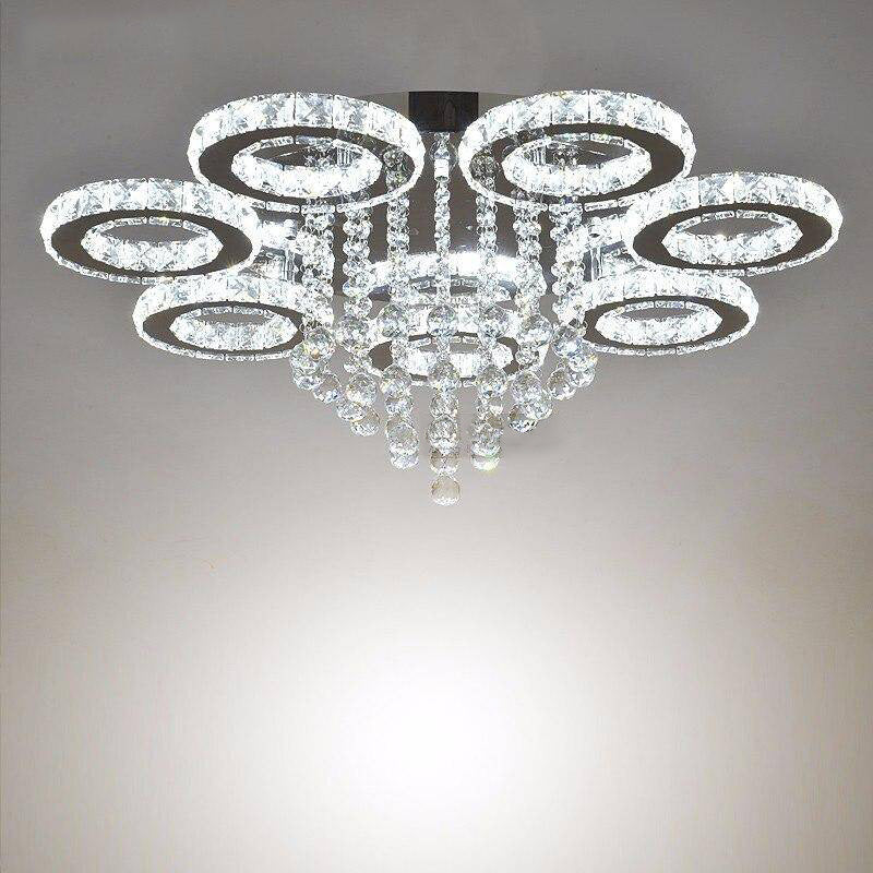 Lustre en cristal de verre à LED Luxe