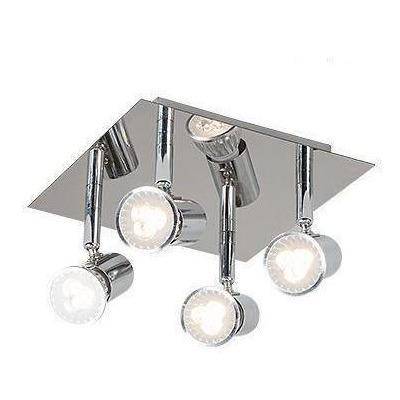 Plafonnier à spots LED dirigeables chromé Satin