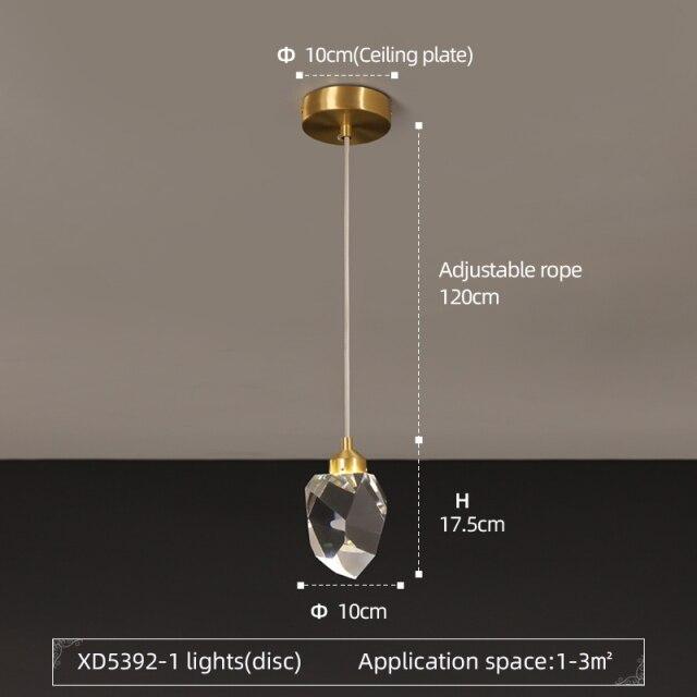 Lámpara de suspensión simple y moderno LED de cristal Tyana
