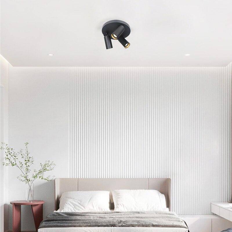 Design LED ceiling lamp with several metal cylinders Loft