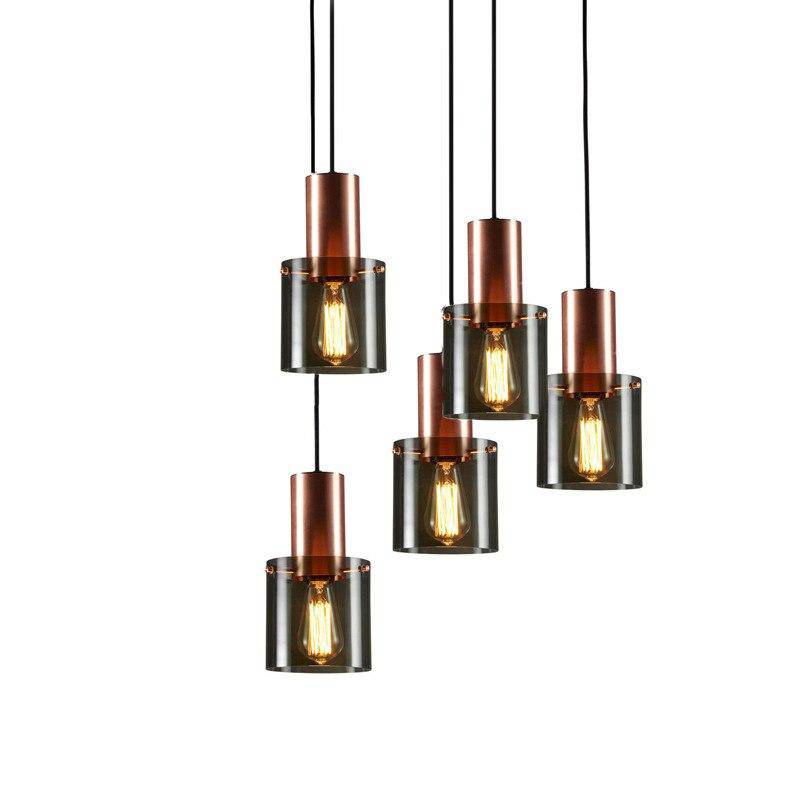 pendant light LED design with lampshade cylindrical glass Loft