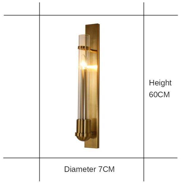 Lámpara de pared design con LED dorado en vidrio Loft