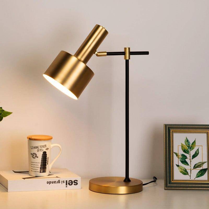 LED design desk lamp with lampshade geometric style
