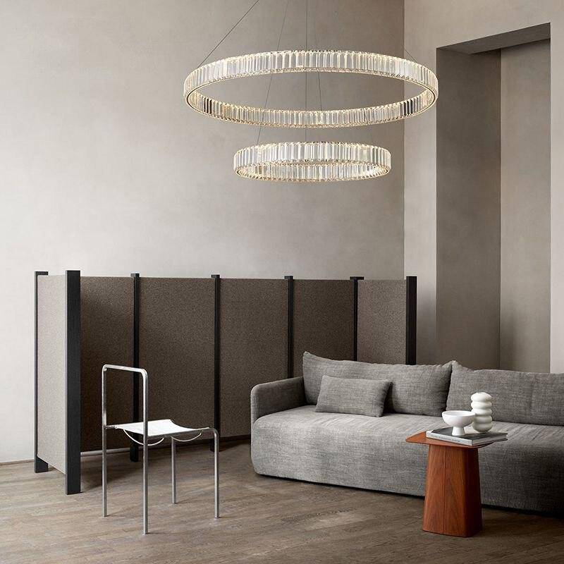 pendant light LED gold design with luxury glass ring
