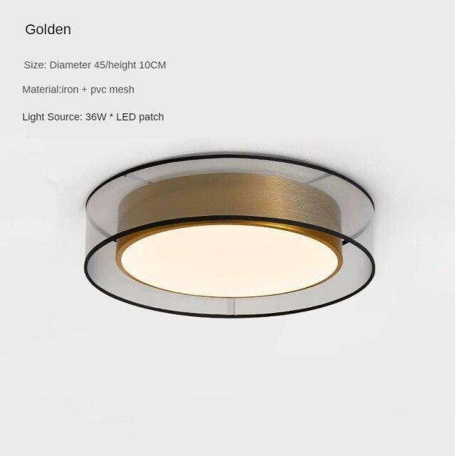 LED gold ceiling lamp with Loft disc