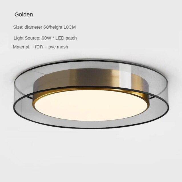 Lámpara de techo design LED oro con disco Loft