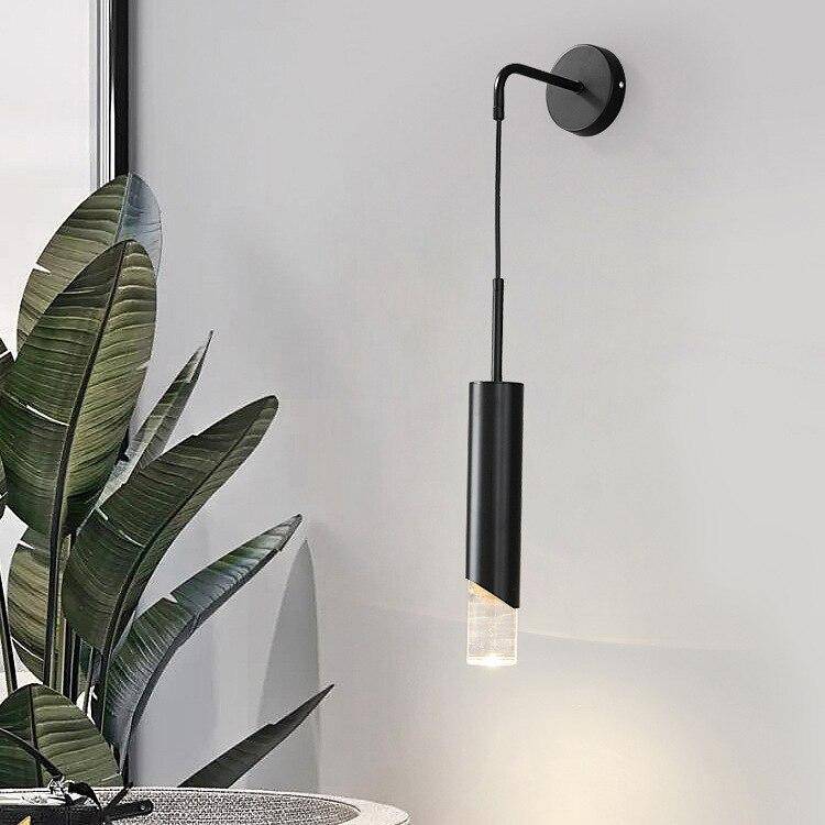 Lámpara de pared design LED con pantalla dorada Luz