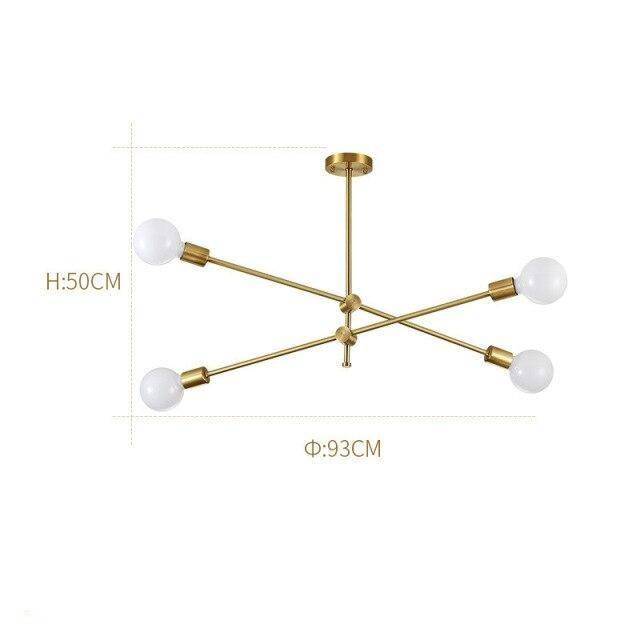 Design LED chandelier in gold metal and glass balls Light