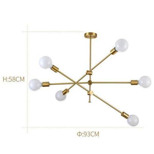 Design LED chandelier in gold metal and glass balls Light