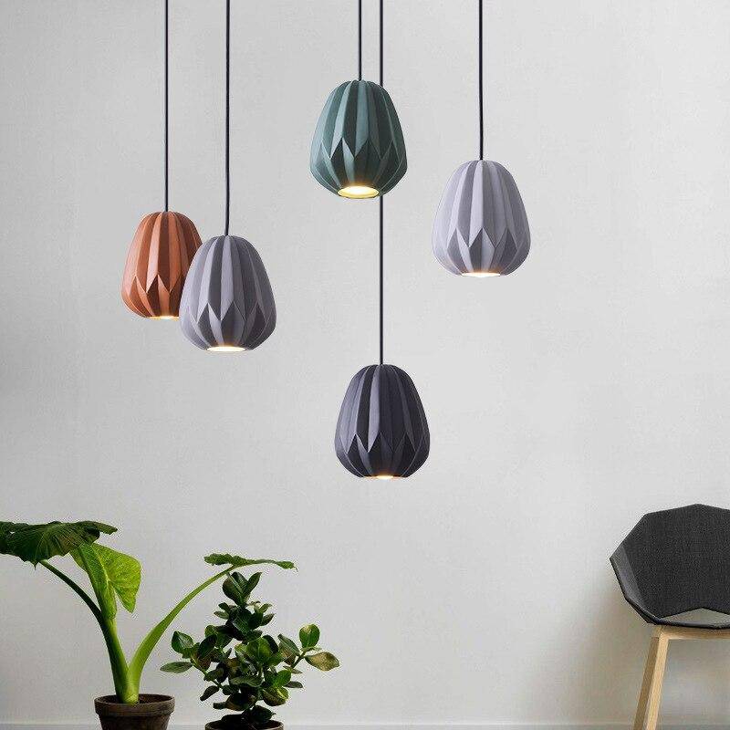 pendant light LED design with lampshade geometric color Shadow