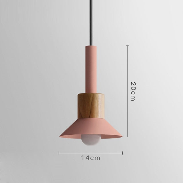 Lámpara de suspensión design de madera y metal con diversas formas Ventana