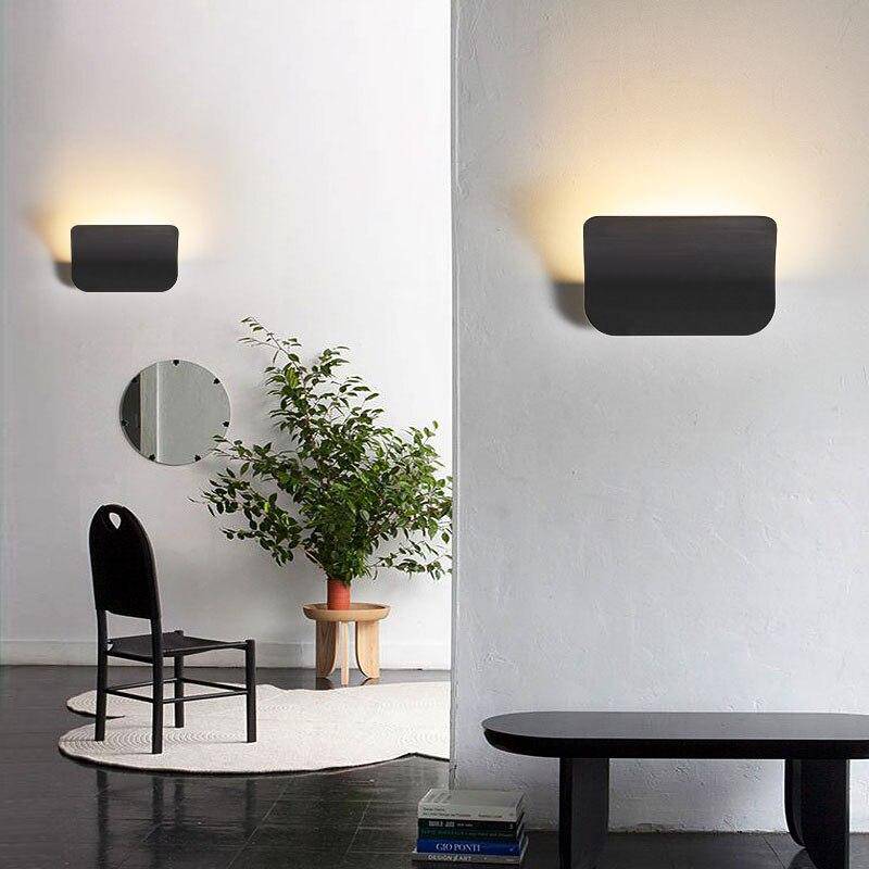 Applique murale design à LED en métal style arrondi Sconce