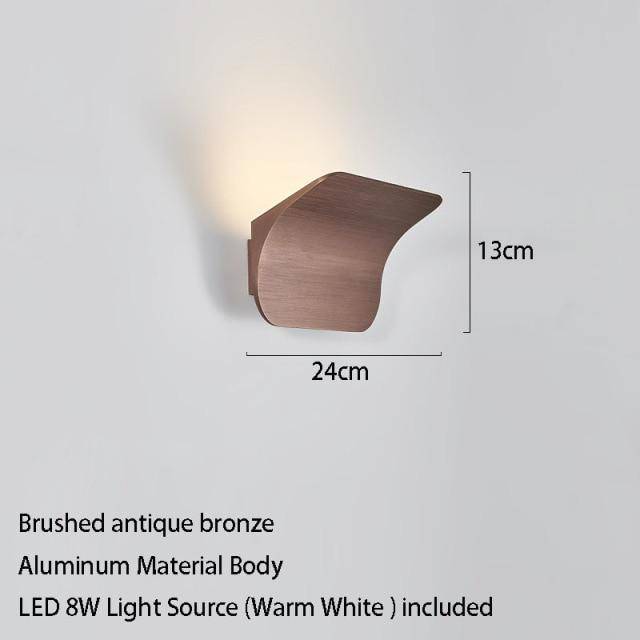 Applique murale design à LED en métal style arrondi Sconce