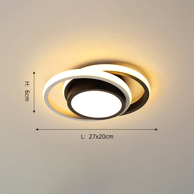 Lámpara de techo moderna Denver con LEDs en forma de anillo o rectángulo bicolor