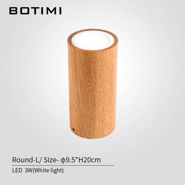 Moderno foco LED cúbico de madera estilo Loft