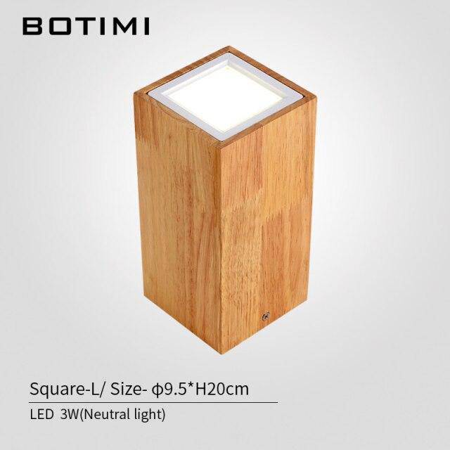 Spotlight modern LED cube in wood Loft style