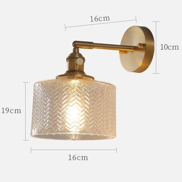 wall lamp gold LED wall design and lampshade in retro glass