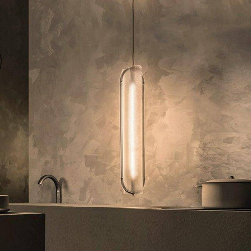 pendant light LED glass design with rounded shapes in retro style