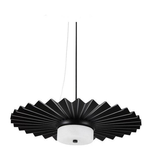 Lámpara de suspensión design LED metálico plisado negro Loft
