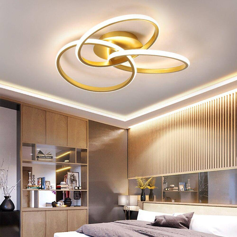 LED ceiling lamp with several metal rings Loft