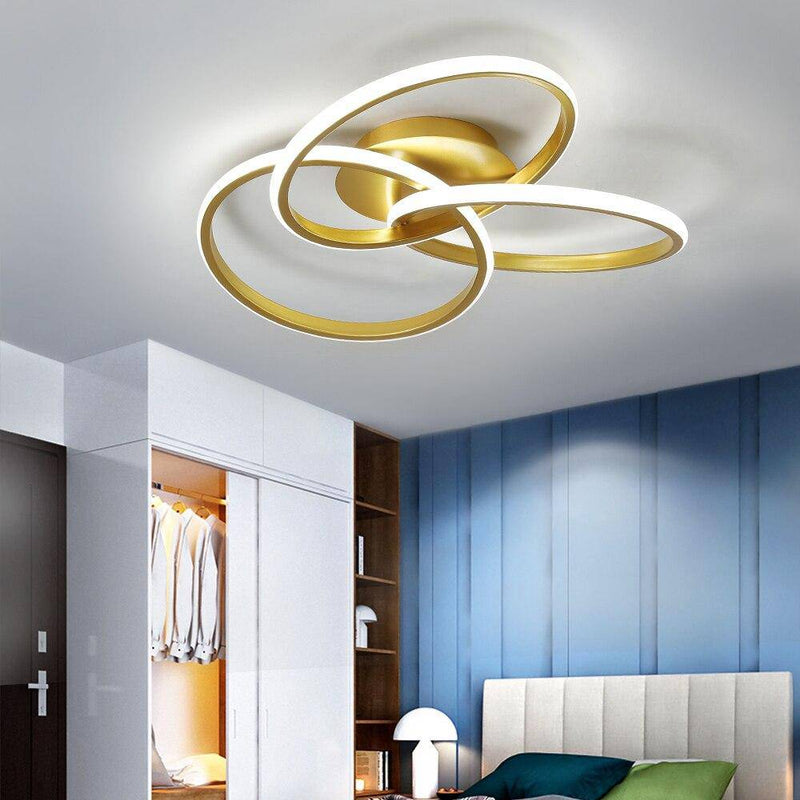 LED ceiling lamp with several metal rings Loft