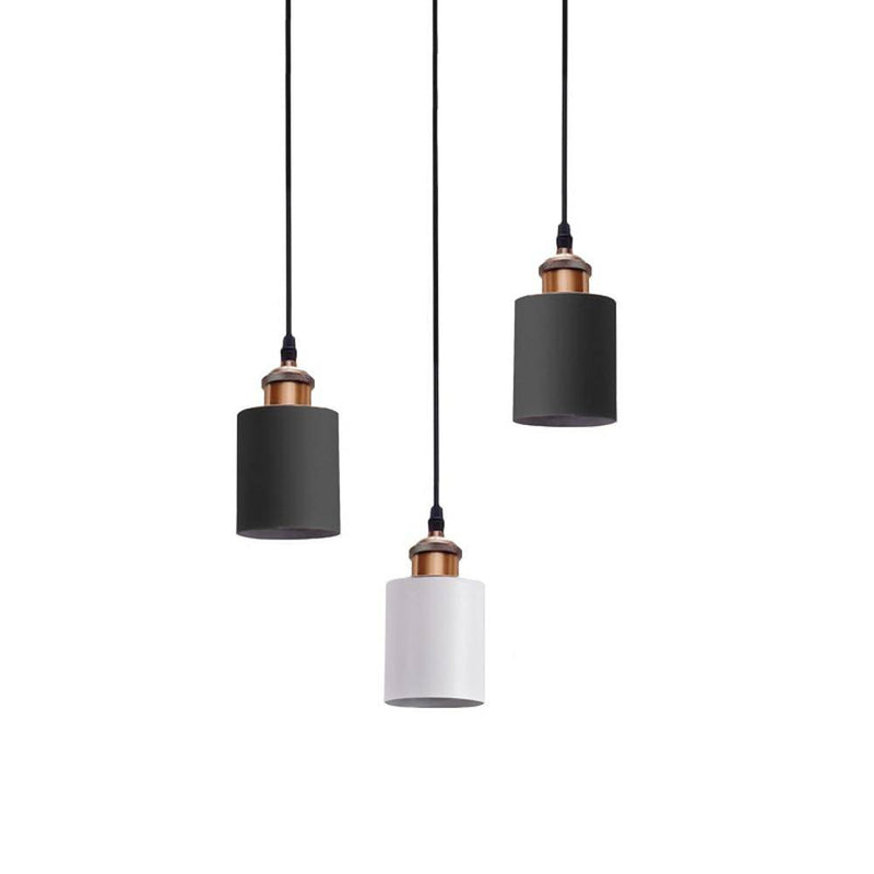 Lámpara de suspensión design LED con pantalla metálica cilíndrica Loft