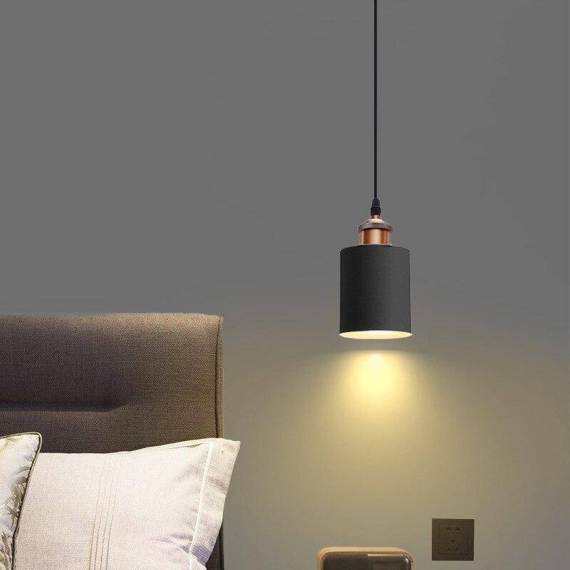 Lámpara de suspensión design LED con pantalla metálica cilíndrica Loft