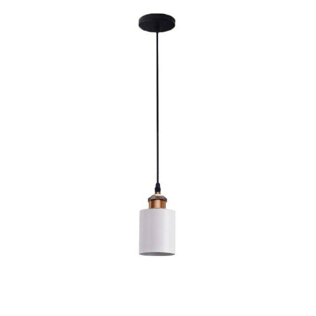 Lámpara de suspensión design LED con pantalla metálica cilíndrica Loft