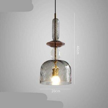 Lámpara de suspensión design LED con pantalla de cristal coloreado estilo cepillado Café