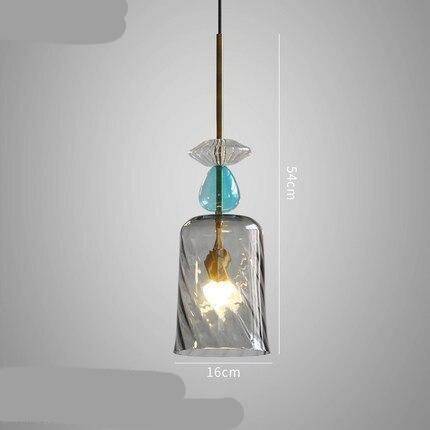 Lámpara de suspensión design LED con pantalla de cristal coloreado estilo cepillado Café