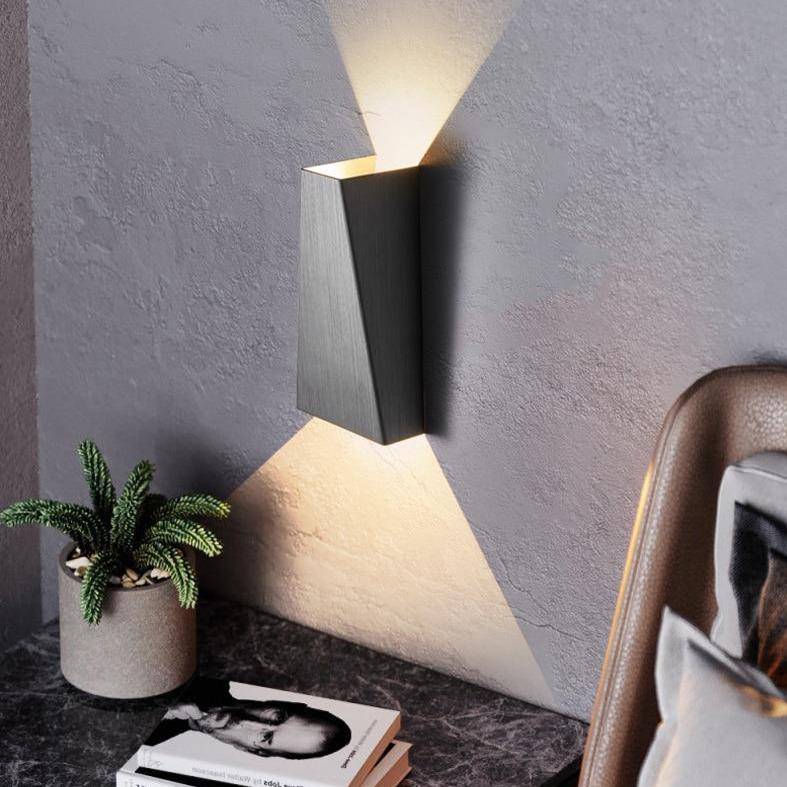 wall lamp brushed metal geometric style LED wall light